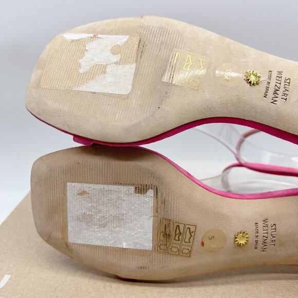 Stuart Weitzman 10 Nudistcurve Women’s Flat Sandals Pearl Fuchsia Pink US 5.5 - Picture 10 of 11